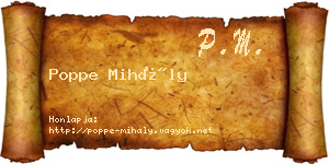 Poppe Mihály névjegykártya