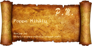 Poppe Mihály névjegykártya