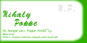 mihaly poppe business card